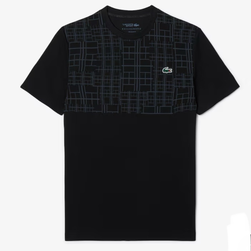 Lacoste Men’s Black Graphic Performance Tee NWT